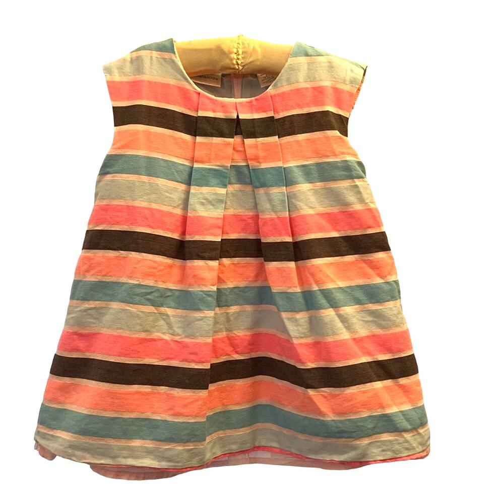 Koala Kids Sleeveless Striped Pink Blue Lined Dress Size 12-18 months